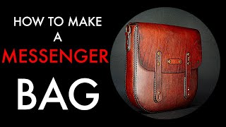 How to Make a Messenger Leather Bag DIY Tutorial and Pattern Download [upl. by Euqinim182]