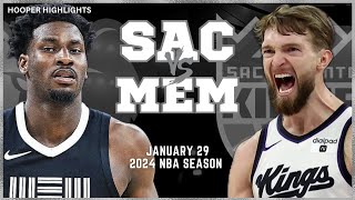 Sacramento Kings vs Memphis Grizzlies Full Game Highlights  Jan 29  2024 NBA Season [upl. by Molloy]