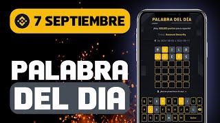 Palabra del día Binance 7 de septiembre [upl. by Yelmene]