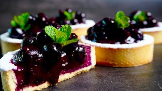 Blueberry Flan  Creamy Blueberry Custard Nestled in a Crispy Buttery Tart Shell [upl. by Dlaregztif266]