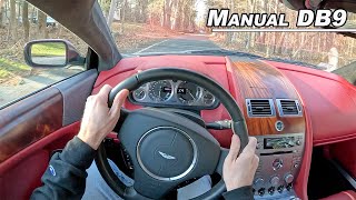 2007 Aston Martin DB9 Manual  V12 British Grand Tourer POV Binaural Audio [upl. by Acireit]