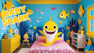 Five little Baby Shark Jumping On The Bed  Baby Shark do do do Song  Nursery Rhymes and Kids Song [upl. by Eldoree28]