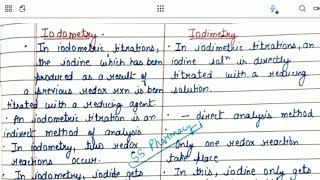 Difference between Iodometry and Iodimetry  Redox Titrations bpharmacynotes sem1 [upl. by Asilehc]