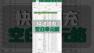 批量填充空白单元格，这个方法好用😝 excel office办公技巧 办公软件 职场文员 [upl. by Maice]