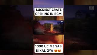 LUCKIEST CRATE OPENING bgmi luckiestcrateopeningbgmi shorts short pubgmobile shortsvideo [upl. by Weinert]