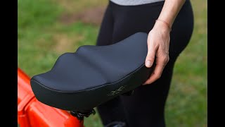 X Wing NewAge Noseless Bike Seat for Men amp Women Extra Padding amp Wide for Stationary Peloton Bike [upl. by Gillead]