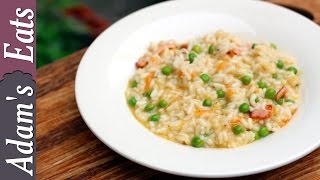 Bacon and pea risotto  simplest risotto recipe [upl. by Gabey]