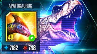 SOLO BATTLE APATOSAURUS VS APATOSAURUS  JURASSIC WORLD THE GAME [upl. by Godrich]