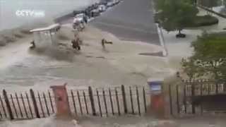 Deadly Tsunami washed away people on Bridge  CCTV Footage [upl. by Aurel]