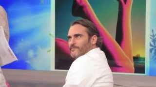 Joaquin Phoenix waiting inside Good Morning America studio before talking about Inherent Vice [upl. by Seilenna]