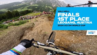 GoPro Vali Holl does it again 1ST PLACE in Leogang Austria  24 UCI Downhill MTB World Cup [upl. by Veno]