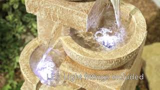 Sparkling bowls garden water fountain by Kelkay [upl. by Farand]