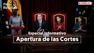 CONGRESO APERTURA de la CORTES GENERALES de la XV LEGISLATURA  RTVE Noticias [upl. by Datha]