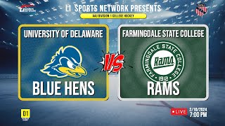 AAU Division 1 College Ice Hockey  University of Delaware vs Farmingdale State College [upl. by Aniroc]