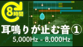 耳鳴打消し音×せせらぎ音1 8時間版【耳鳴り治療音・音響療法】 [upl. by Melodee]