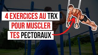 4 EXERCICES avec un TRX pour les PECTORAUX  en français [upl. by Borlase]