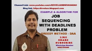 Job Sequencing with Deadlines  Greedy Method  Job Sequencing Algorithm with Example  DAA [upl. by Rothberg]