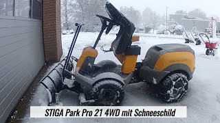 STIGA Park Pro 21 4WD mit Schneeschild im Einsatz Onboard [upl. by Gorden916]