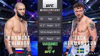 KHAMZAT CHIMAEV VS JACK HERMANSSON FULL FIGHT UFC 269 [upl. by Arhat]