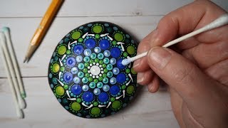 EASY Dot Art Mandala Stone Painting Using ONLY a Qtip amp Pencil FULL TUTORIAL How To  Lydia May [upl. by Ragnar]