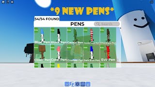 Find the Pens How to get ALL 9 NEW Pens Obby and Smart Pen [upl. by Nahtnahoj439]