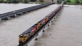 Kiwirail Powers Through Orange Warning Floods in Marlborough [upl. by Moody]