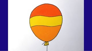 School Art How to Draw A Balloon with Colour বেলুন অংকন [upl. by Zeret]