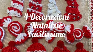 Quattro decorazioni natalizie ad uncinetto 🎄🎄 [upl. by Adabel]