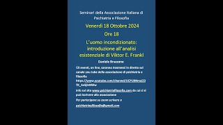 Daniele Bruzzone  Luomo incondizionato introduzione allanalisi esistenziale di VEFrankl [upl. by Gratianna]