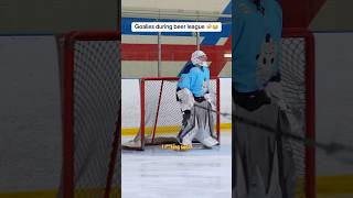 Goalies during beerleague 🍻😂 hockey goalie micdup beerleaguehockey hockeyplayer [upl. by Ravahs]