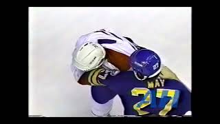 NHL Oct 16 1991 Montreal Canadiens v Buffalo Sabres melee x2 Clips Shayne Corson v Brad May [upl. by Asylla]