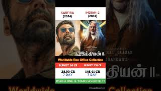 Sarfira 🆚 indian 2 Movie 7 Day Comparison Box office Collection indian2 sarfira indian2review [upl. by Ecargyram]