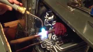 HVAC Silver Soldering the Evaporator Coil [upl. by Aney977]