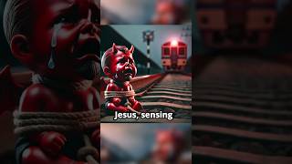 Jesus saves Satan baby from train collision jesusshorts [upl. by Weisler712]