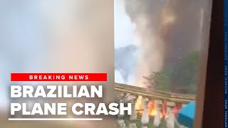 Video shows passenger plane falling out of sky over São Paulo Brazil [upl. by Ardnik609]