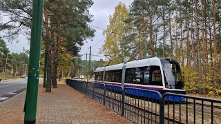 Straßenbahn Bydgoszcz  Mitfahrt in der kompletten 1 von Wilczak bis Las Gdański PR im Swing [upl. by Westbrooke]