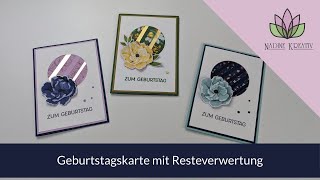 Bastelanleitung Geburtstagskarte mit Resteverwertung  Stampin Up Karten basteln [upl. by Cyrillus]