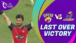 Last Over Victory  Shaheen You Beauty  Desert Vipers vs MI Emirates  Match 15  DP World ILT20 [upl. by Laemsi]