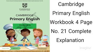 Cambridge Primary English Wookbook 4 page no 21 [upl. by Akived]