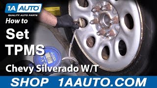 How to Set Tire Pressure Monitoring System 0713 Chevy Silverado [upl. by Bindman]