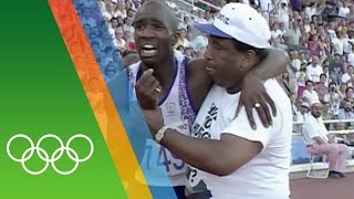 Derek Redmond at Barcelona 1992  Epic Olympic Moments [upl. by Tilla]