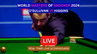 Ronnie OSullivan Vs John Higgins LIVE Score UPDATE Today Quarters 2024 World Masters of Snooker [upl. by Rayle]