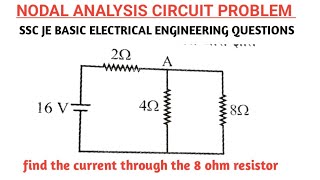 Nodal analysis SSC je basic electrical engineering questions electrical engineering [upl. by Michelina116]