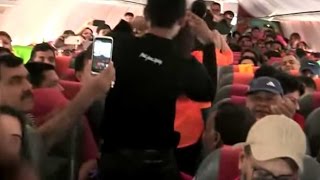 Holi dance by SpiceJet crew members on plane [upl. by Acinyt986]