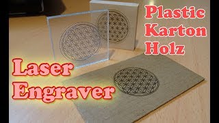 Blume des Lebens  Plastik Karton Holz plastic cardboard wood Neje Laser Engraver [upl. by Happ409]