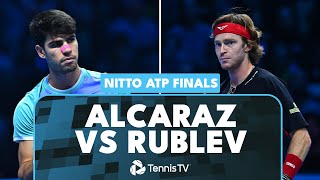 Carlos Alcaraz vs Andrey Rublev Entertaining Match Highlights  Nitto ATP Finals 2024 [upl. by Sargent]