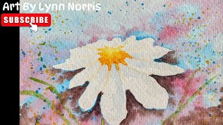 Lets Watercolour Paint A Super Easy Daisy Flower [upl. by Adnamahs461]