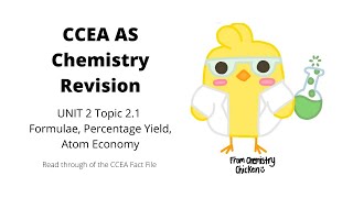 CCEA AS Chemistry 21 Formulae Percentage Yield Atom Economy REVISION [upl. by Olshausen]