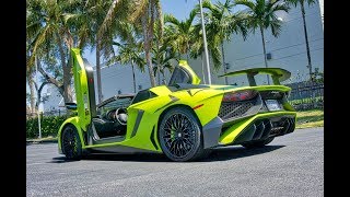 Lamborghini Aventador SV Roadster Start up Exhaust Sound Drive  ANGRY BULL at Lamborghini Miami [upl. by Stanfill88]