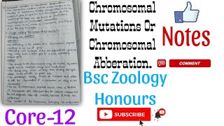 Chromosomal Mutation Or Chromosomal Abberation NotesBsc Zoology HonoursCore12 notes answerkey [upl. by Ydnerb]